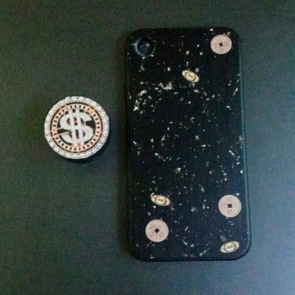 Money theme iPhone XR case with phone holder - Picture 1 of 2